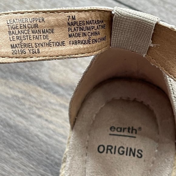 Earth Origins Women's Platinum‎ Naples Natasha Leather Sandals Neutral Size 7M - Picture 10 of 12